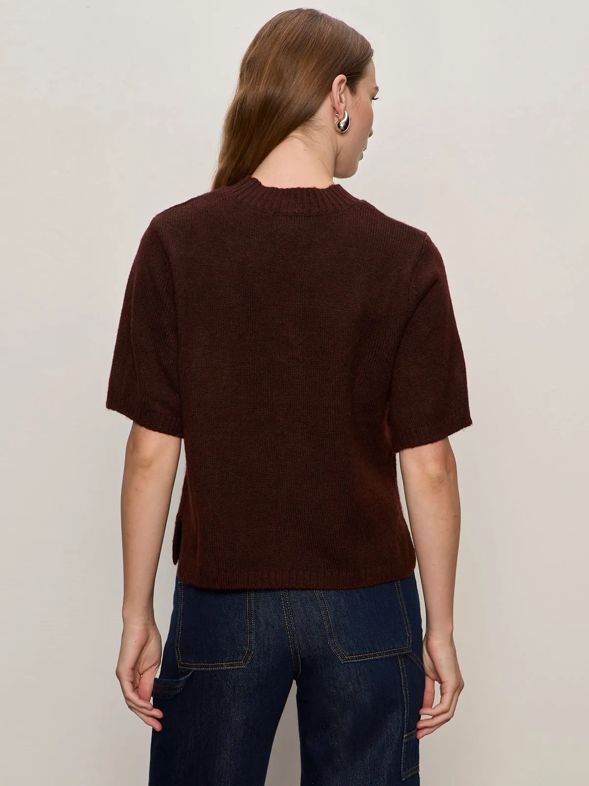 Perfect Sweater Tee Dark Crimson Bonded Hemline