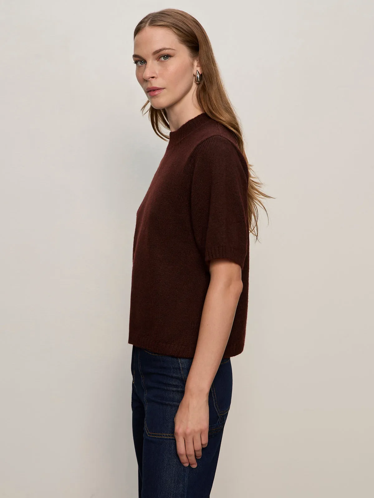 Perfect Sweater Tee Dark Crimson ReinforcedHems