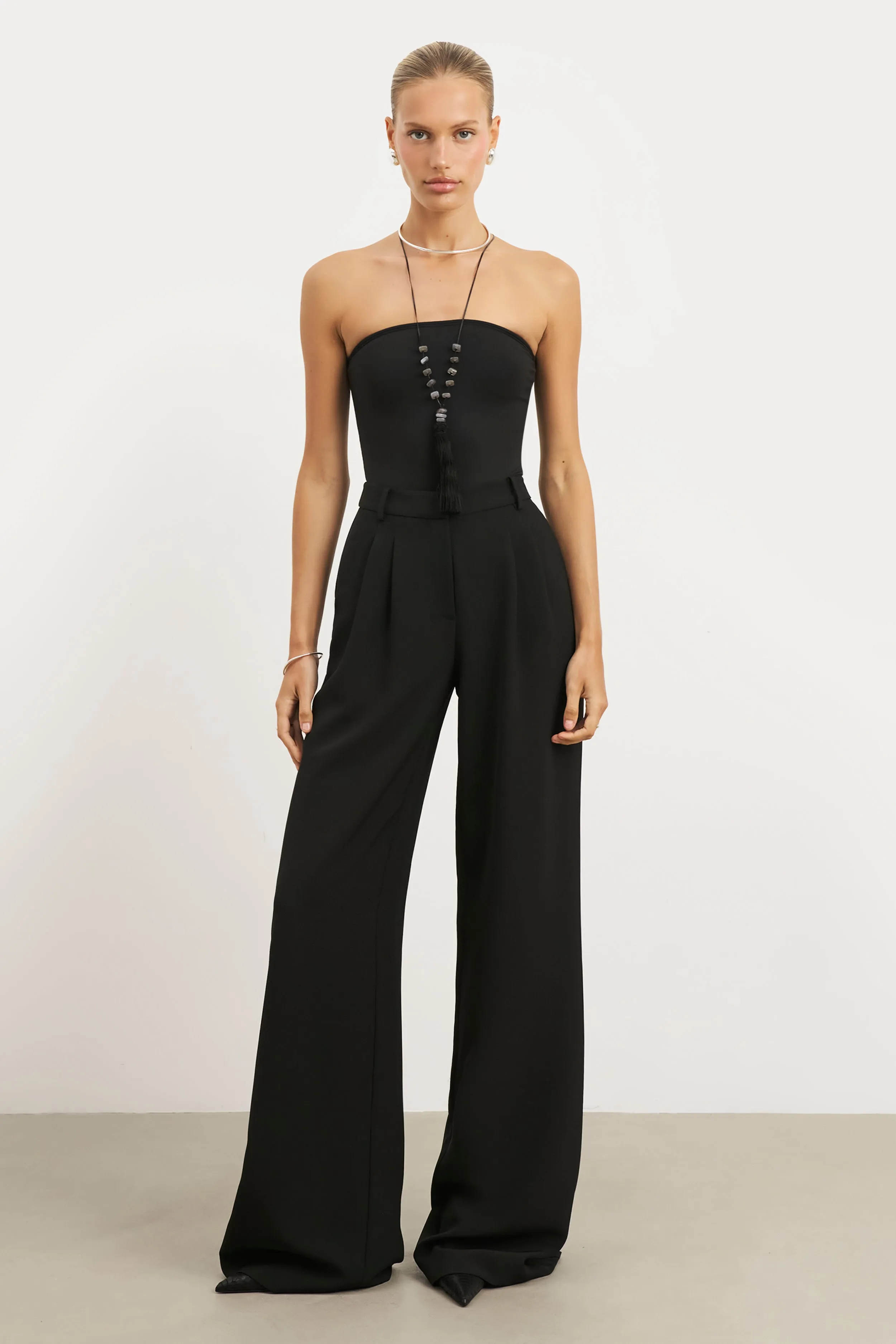 Strapless Bandeau Bodysuit - Black Smooth Interior Lining
