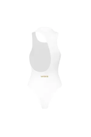 Flattering Cut pilling resistant Riviera Asymmetrical Back Bodysuit