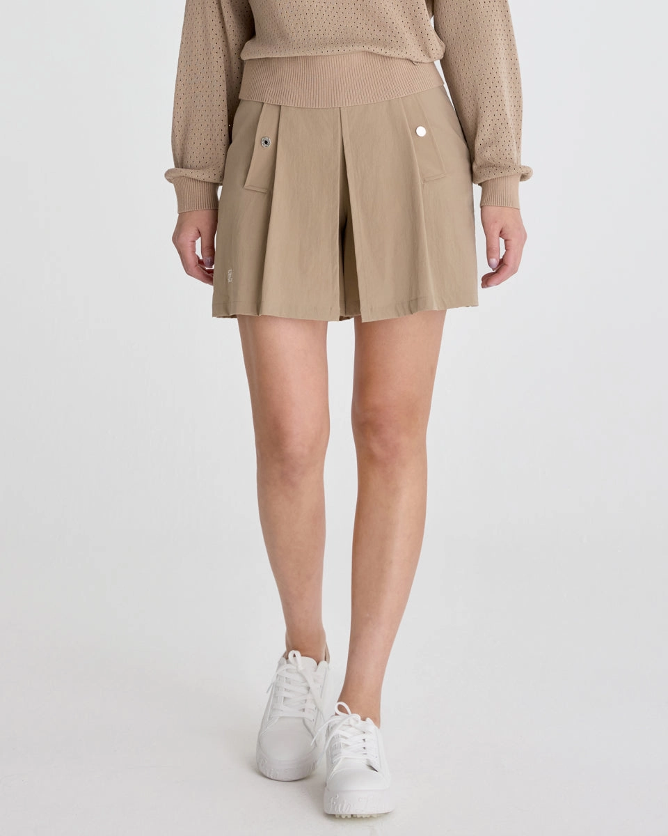 Hidden Culottes Short Pants - Beige Sleek Appeal