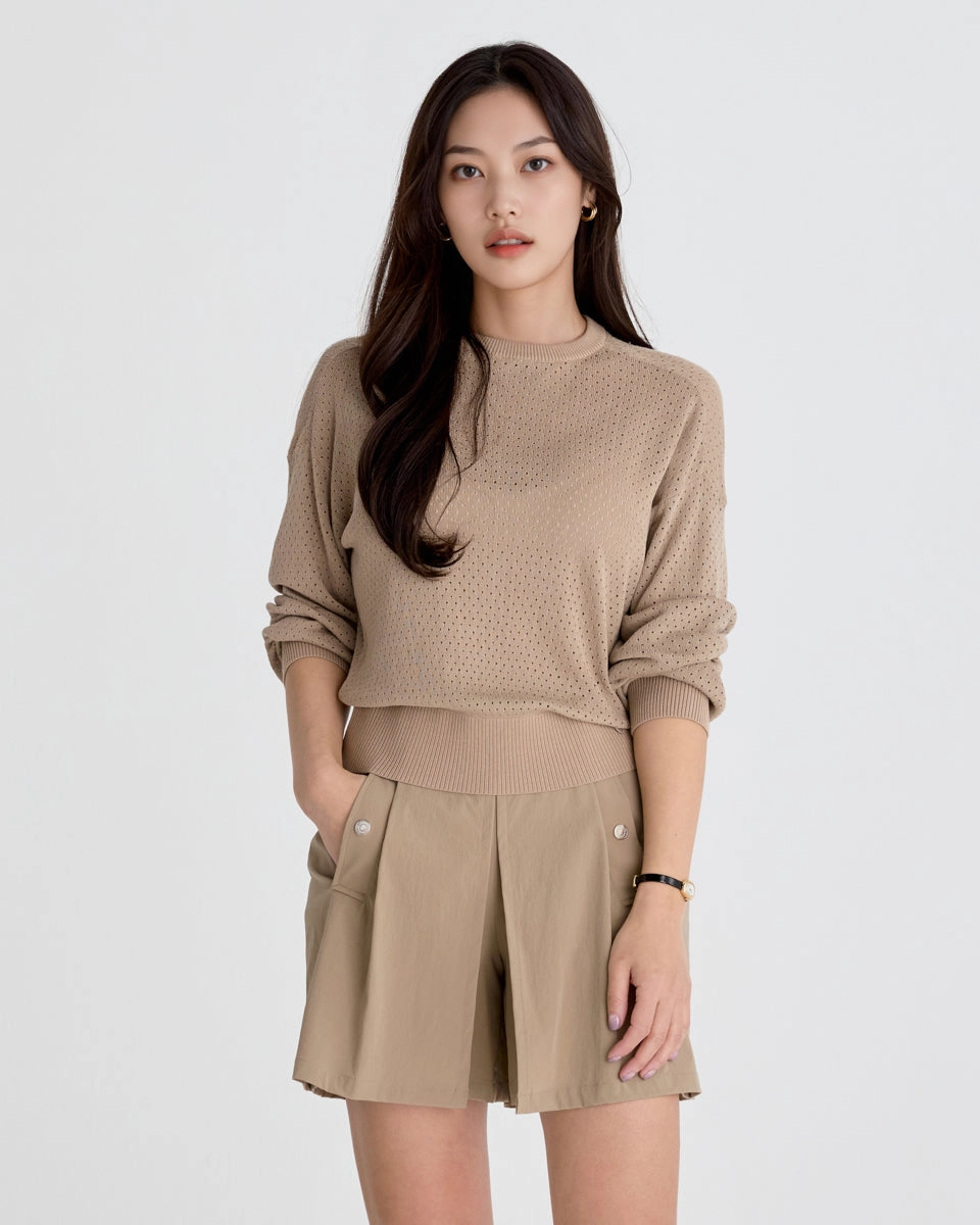 Perfect Movement Timeless Comfort Hidden Culottes Short Pants - Beige