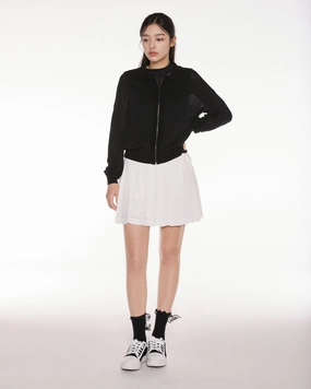 Cool Season Scassi collar zip-up cardigan - Black