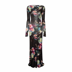 Jersey Floral Gown Comfortable fit dress for all body types Bloom Zone
