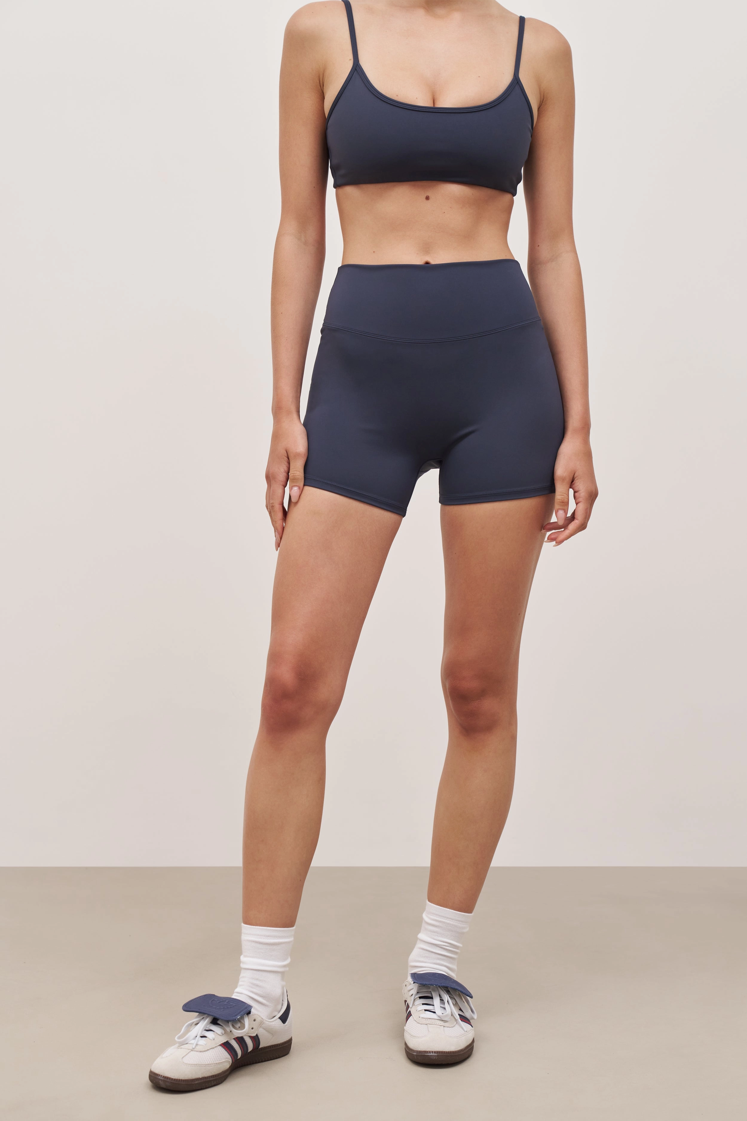 Contoured Side Panels Base Sculpting Shorts - Midnight Blue