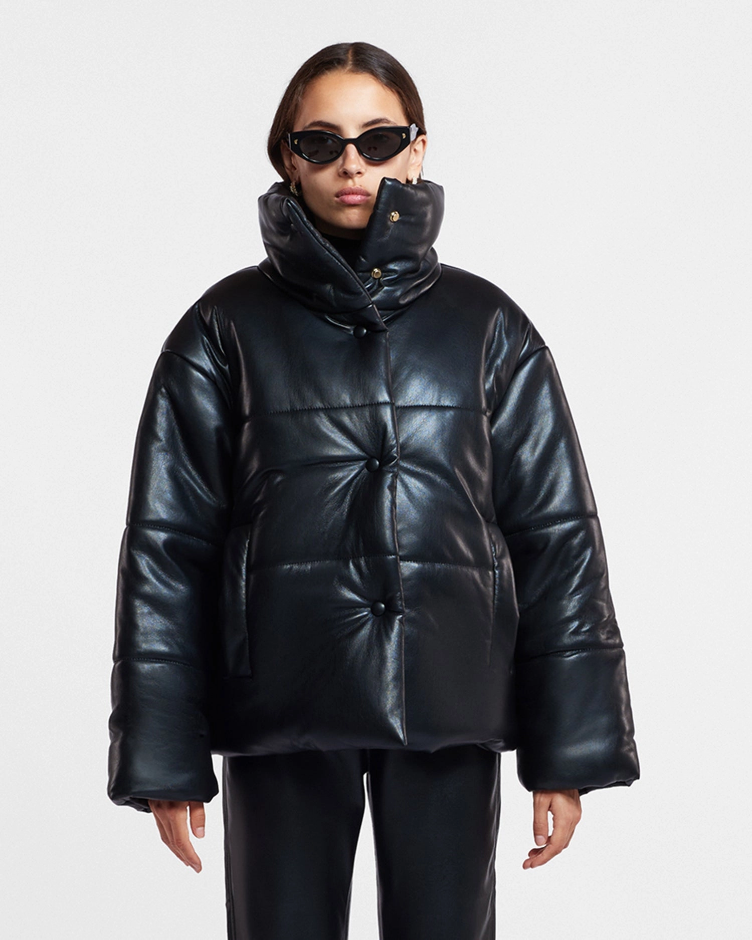 Hide - Okobor? Alt-Leather Puffer Jacket - Black Lace Responsive Cushioning System