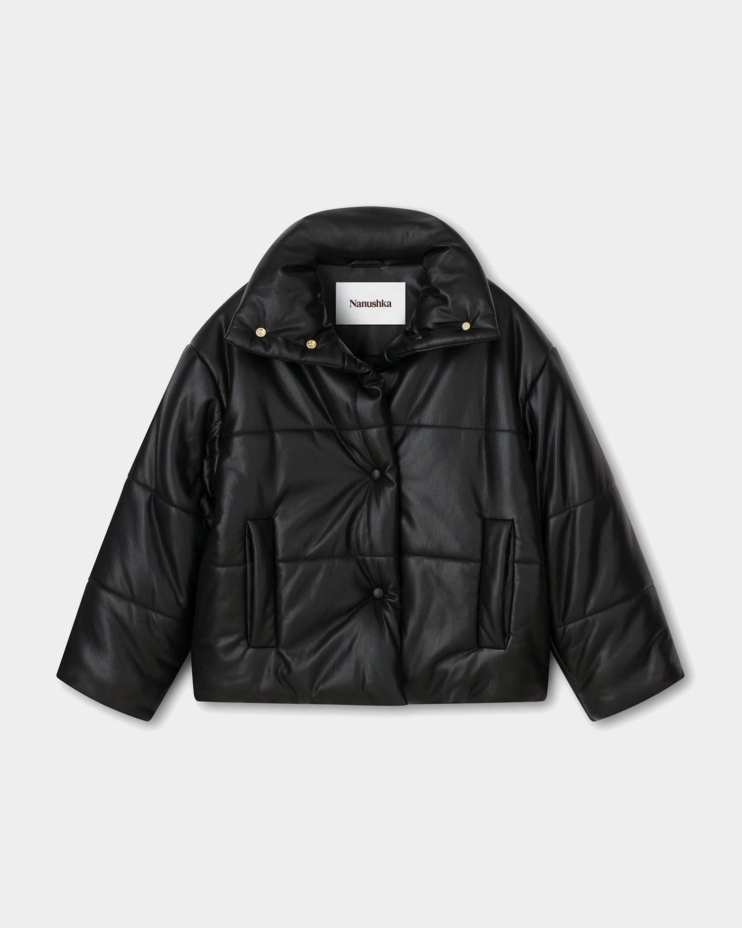 Style factor Hide - Okobor? Alt-Leather Puffer Jacket - Black