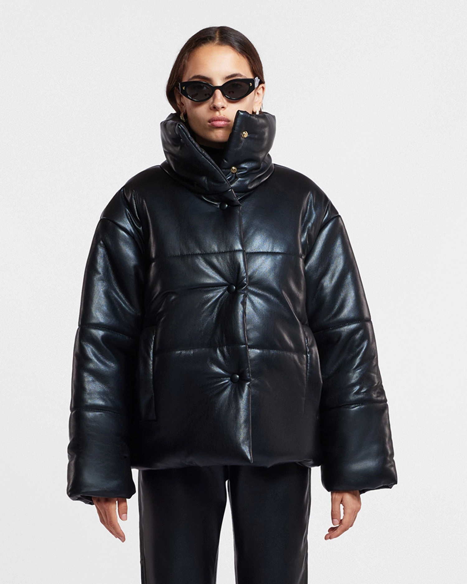 Hide - Okobor? Alt-Leather Puffer Jacket - Black AllDay Compression