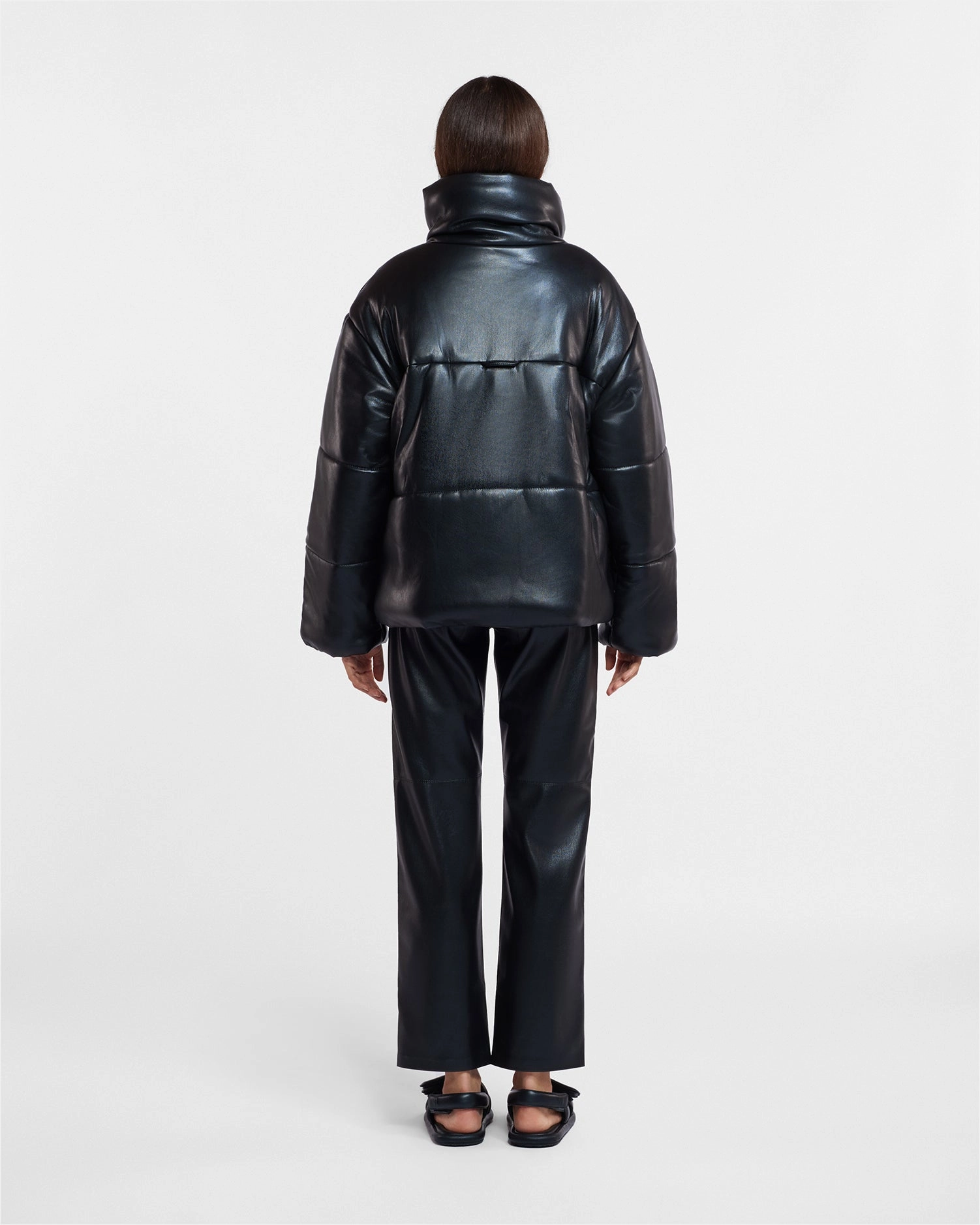 Hide - Okobor? Alt-Leather Puffer Jacket - Black GlowInTheDark Accents