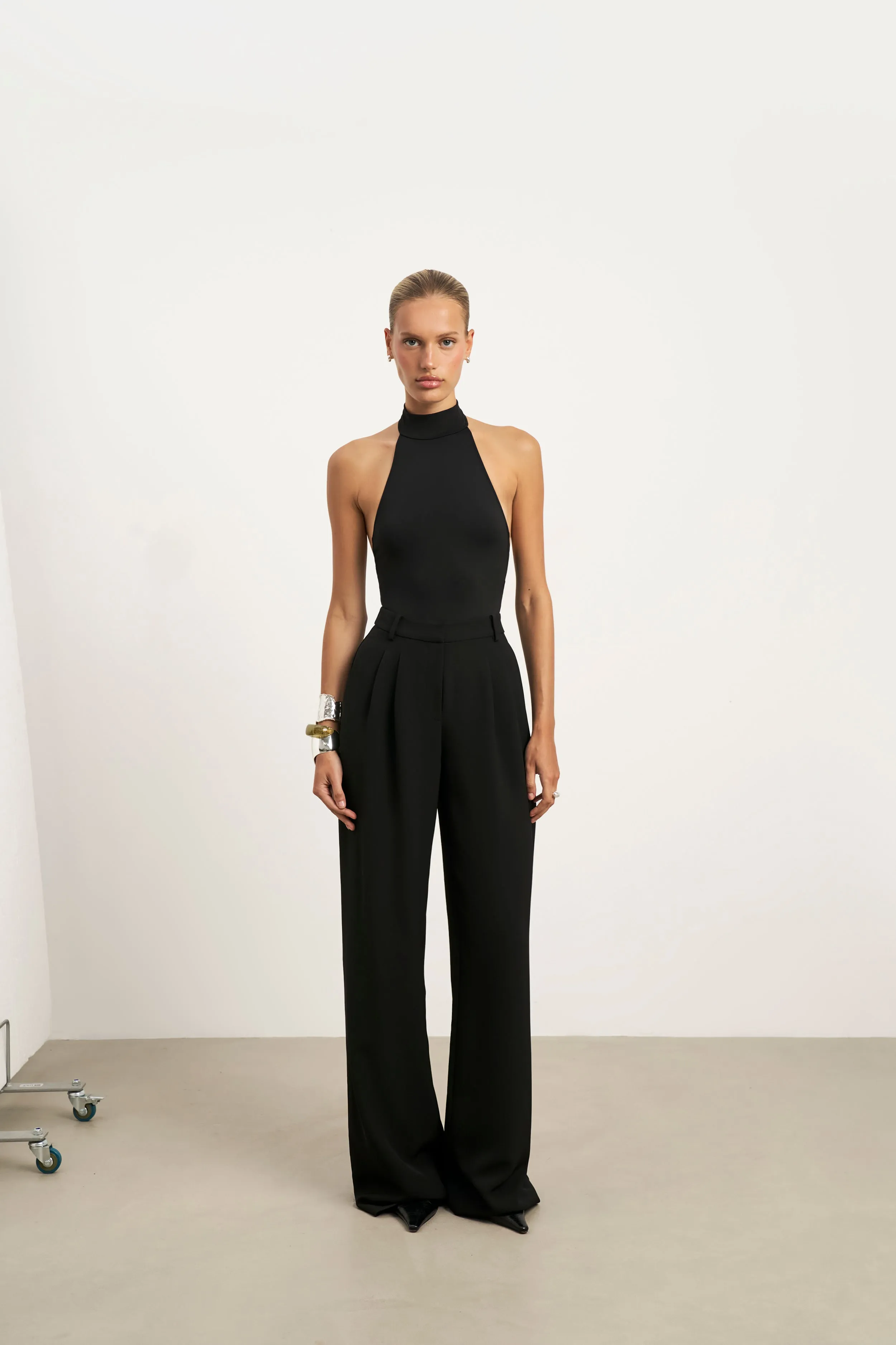 High Neck Halter Bodysuit - Black OEKOTEX Certified Fabric DurableStitching