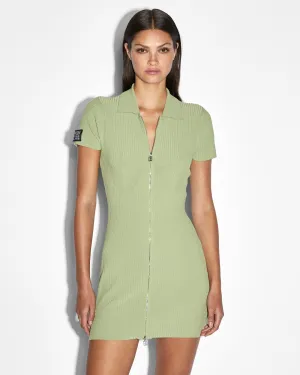 Understated Glam Chilly Day Wear LEAGUE POLO DRESS SAGE