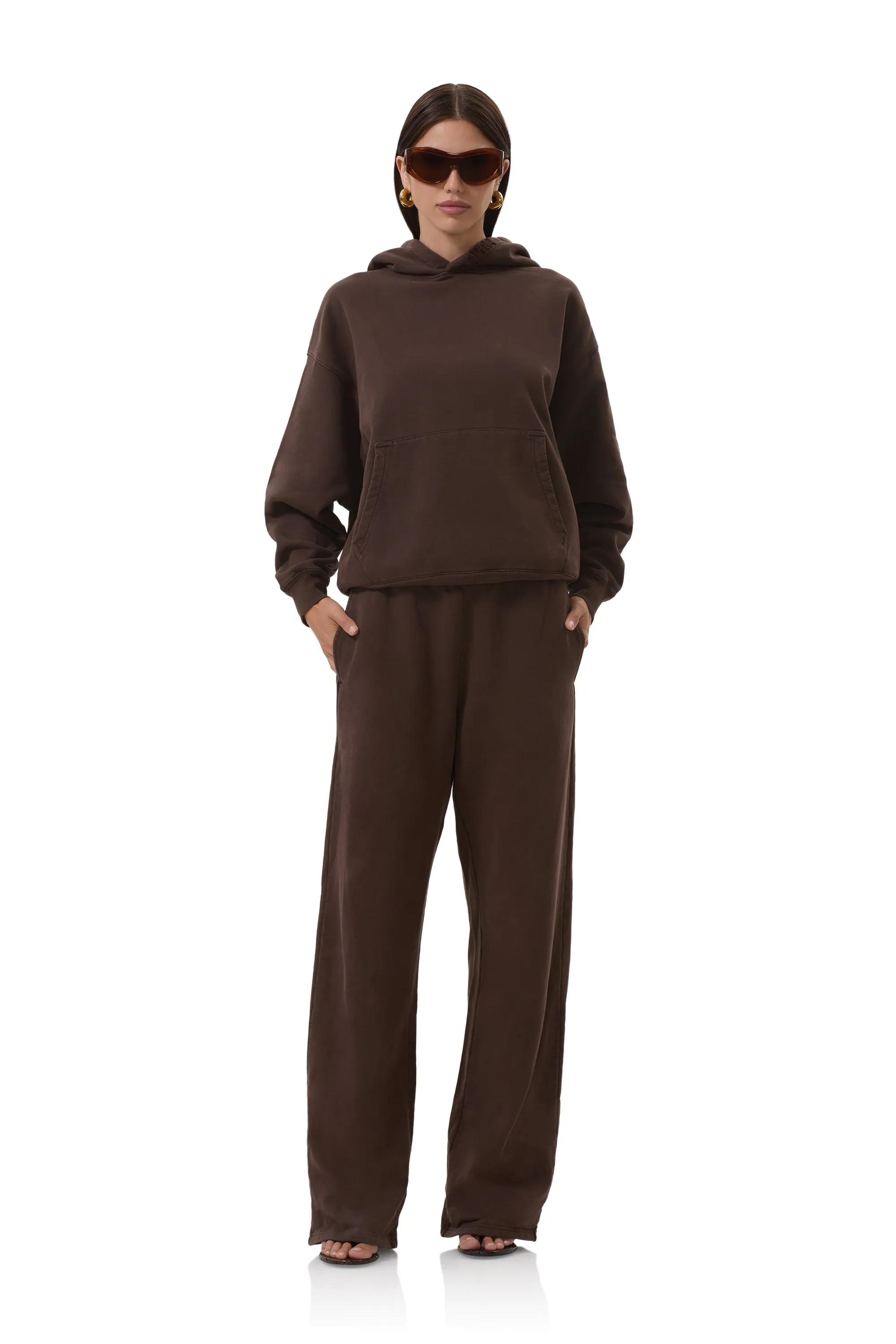 Trendy Vibe Perfect Fit Finely Straight Leg Sweatpant - Espresso