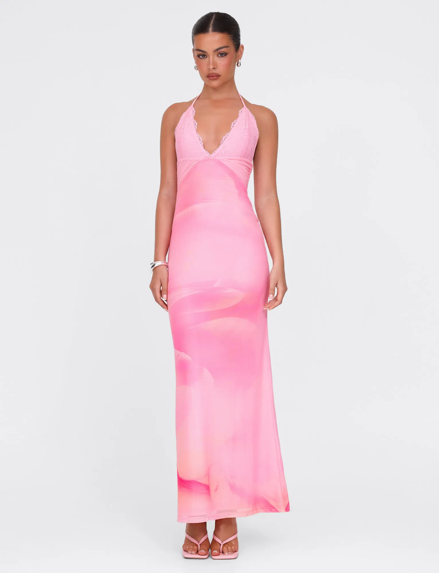 DENAE MAXI DRESS - PINK : FLORAL : PINK BLOSSOM Trendy Vibe