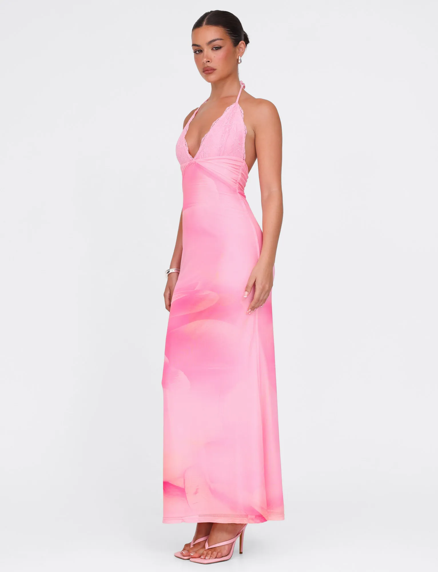 Office Fit Statement Mood DENAE MAXI DRESS - PINK : FLORAL : PINK BLOSSOM