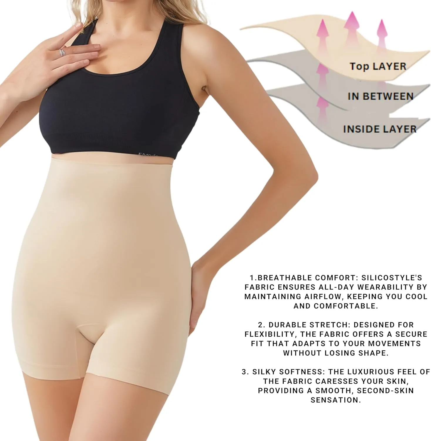 High Waisted Shaper Shorts for Women Tummy Control | Butt Lifting | Anti-Slip Silicone | Seamless Slimming Shorts