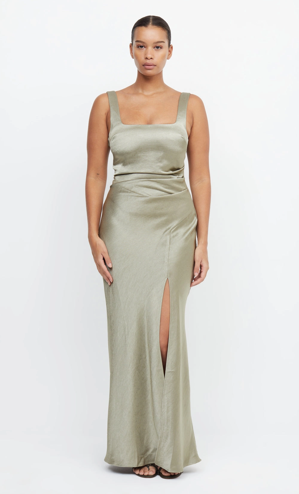 Fashionable Touch THE DREAMER SQUARE NECK DRESS - SAGE