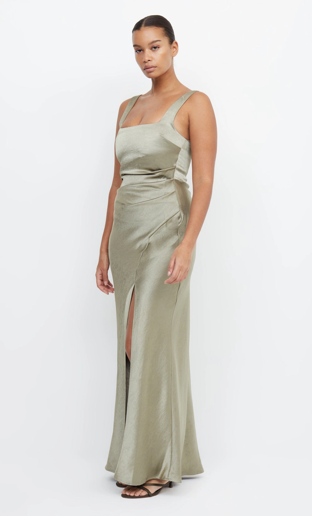 THE DREAMER SQUARE NECK DRESS - SAGE Lounge Cut