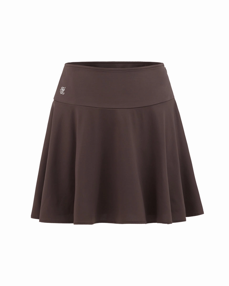 High waist jersey flared skirt - Brown Breathable Lining Style Moment