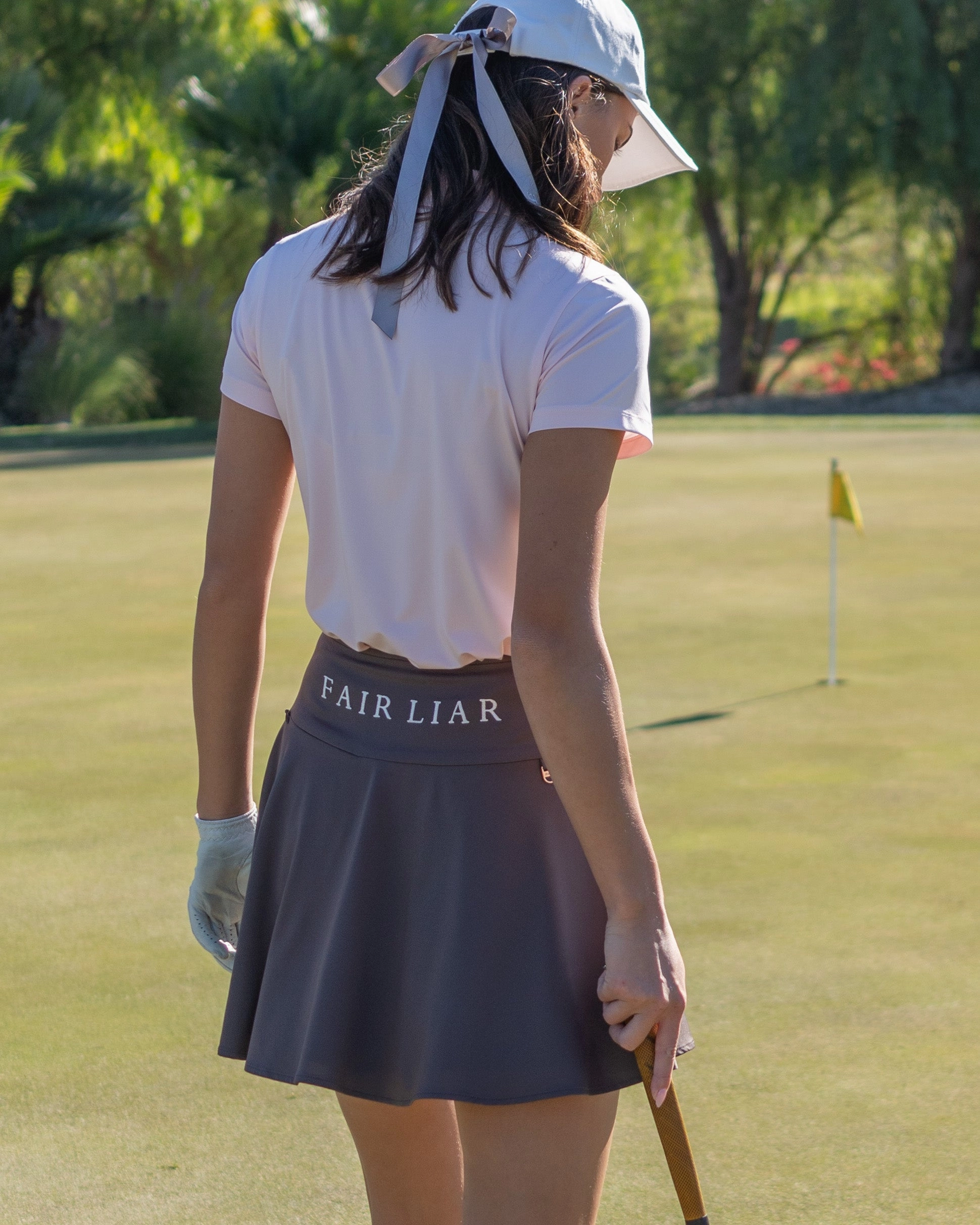 Blogger Favorite Sturdy Waistband High waist jersey flared skirt - Brown