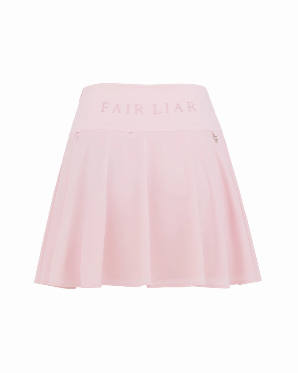 Hand Stitched Minimal Vibes High waist jersey flared skirt - Pink