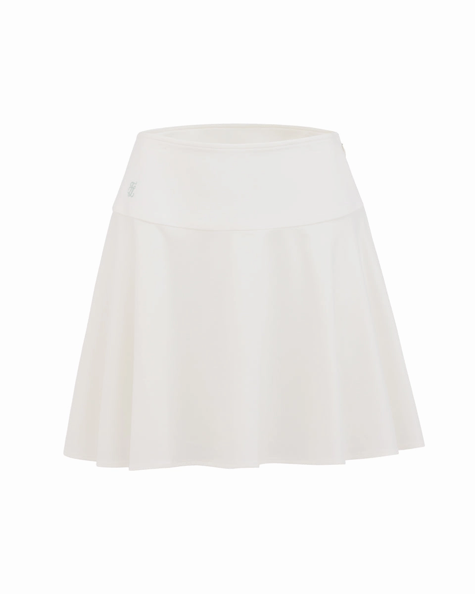 Relaxed Vibes High waist jersey flared skirt - White
