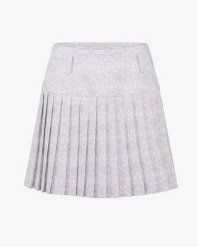 Aesthetic Look Flowy Drape high waist pattern skirt - Beige