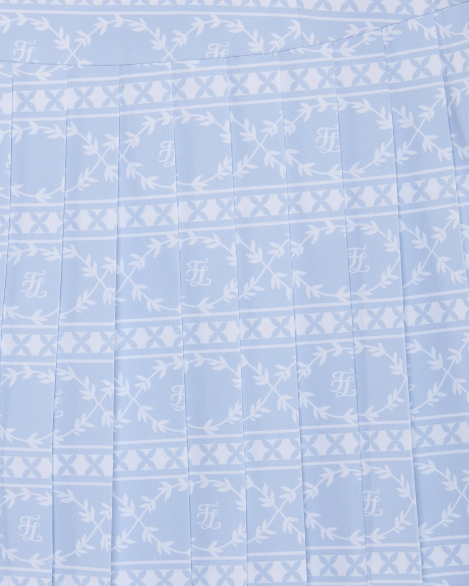 Soft Palette high waist pattern skirt - Blue