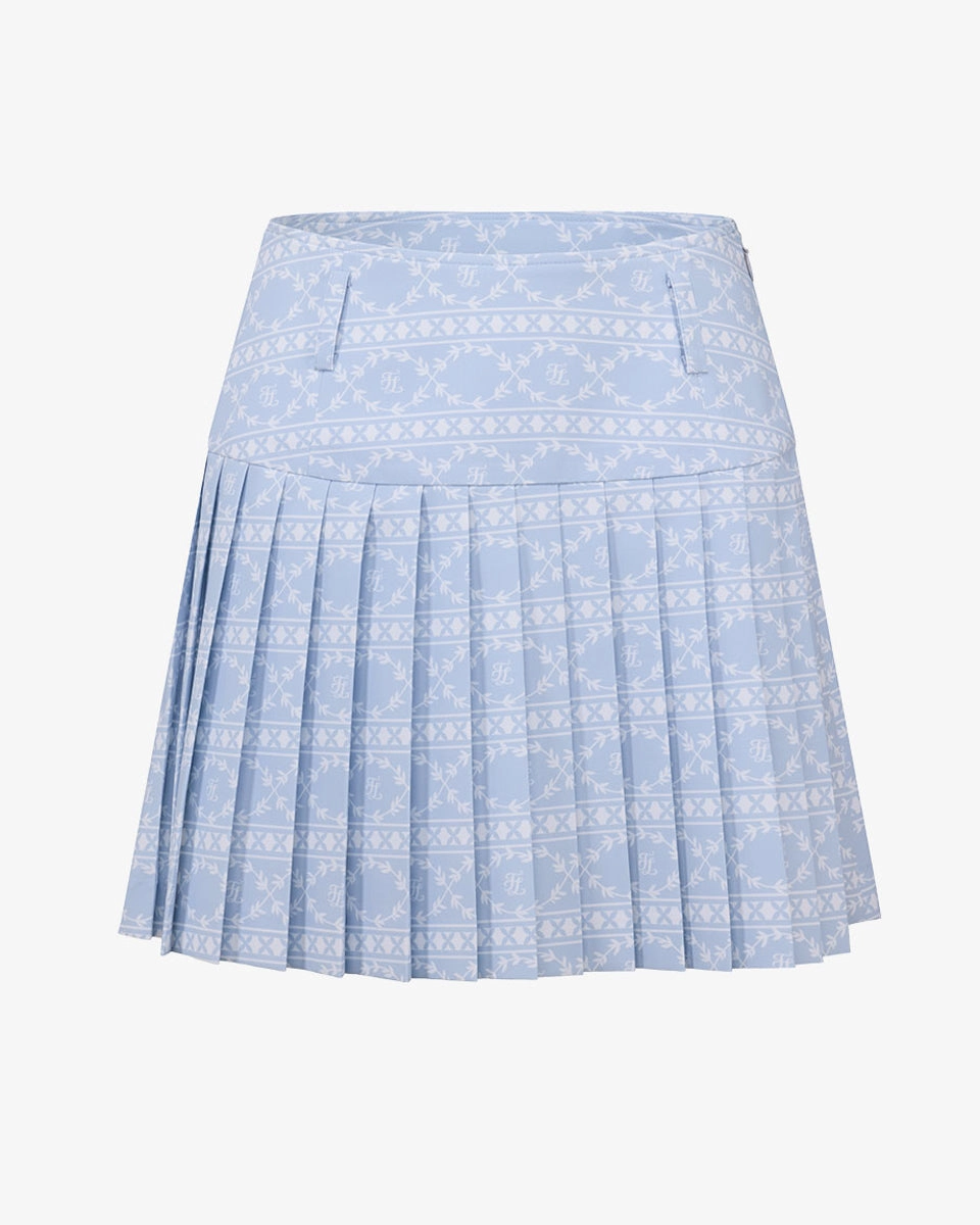 Comfort Fit high waist pattern skirt - Blue