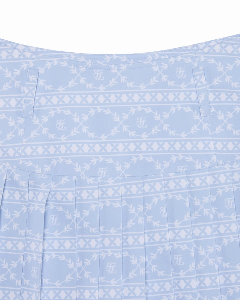 high waist pattern skirt - Blue Style Fusion