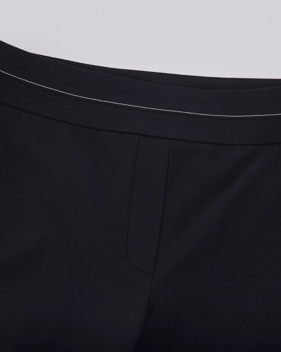 High waist stretch bootcut pants - Black Pull-on style