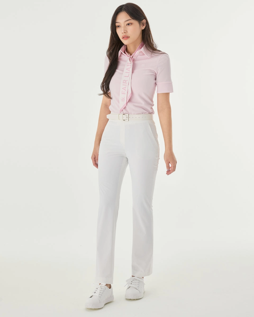 Simple Comfort Wear HeatRegulatingLining High waist stretch bootcut pants - White