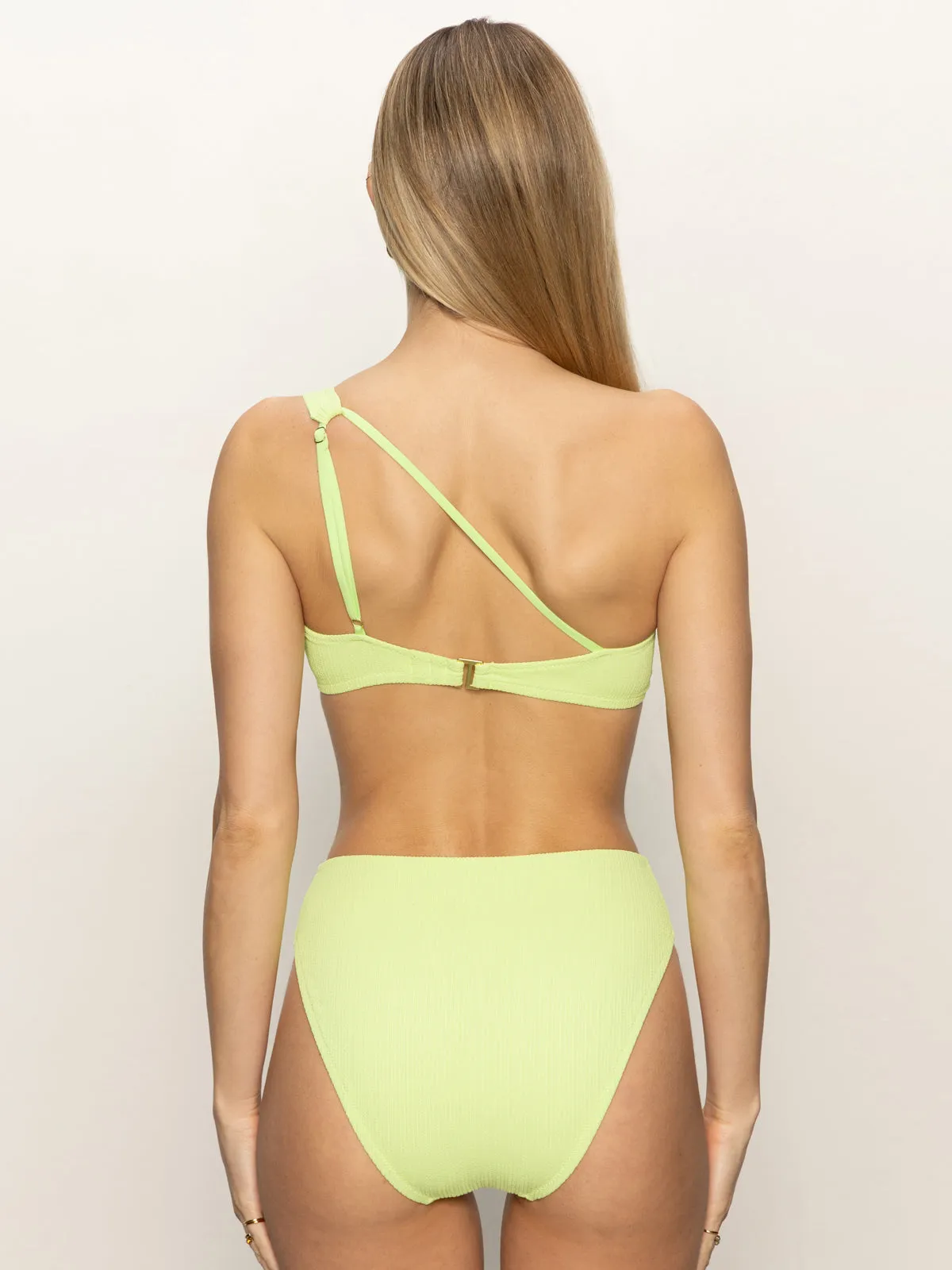 Stay Connected High Rise Bikini Bottom Daiquiri Low Profile Waistband Integration