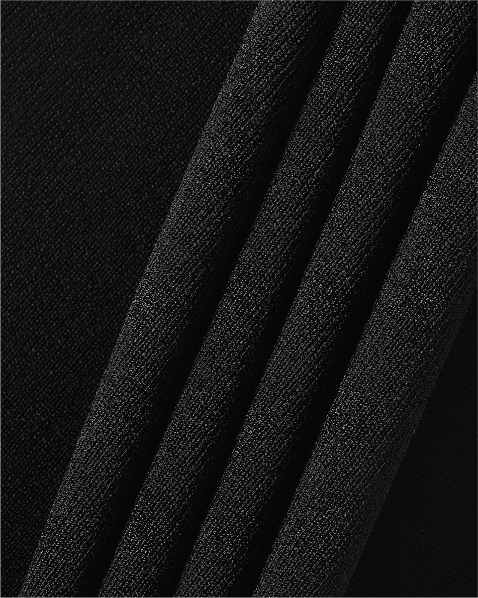Open Collar Ribbon sleeveless knit - Black MicroPerforated Details Tagless Comfort