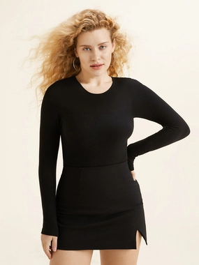 Reverseble Design Tencel Wool Sheer Shoulder Brami Top