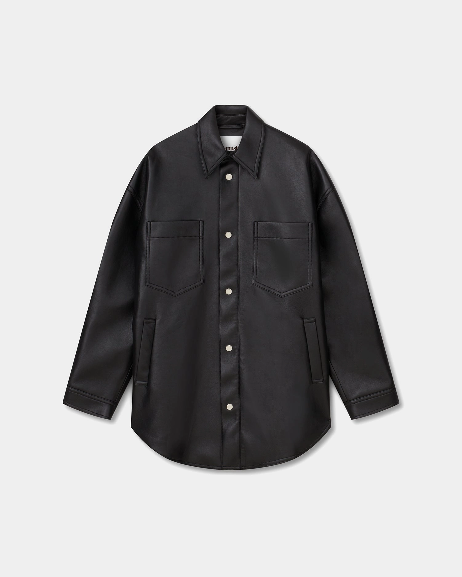 Winter Fashion Martin - Regenerated Leather Overshirt - Black