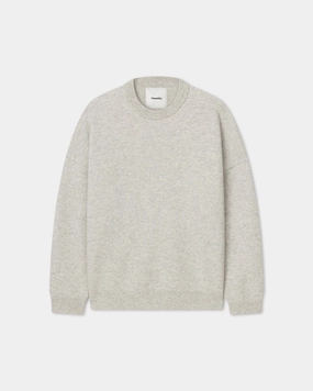 Joyann - Plush Cashmere Sweater - Gray Organic Cotton Yarn