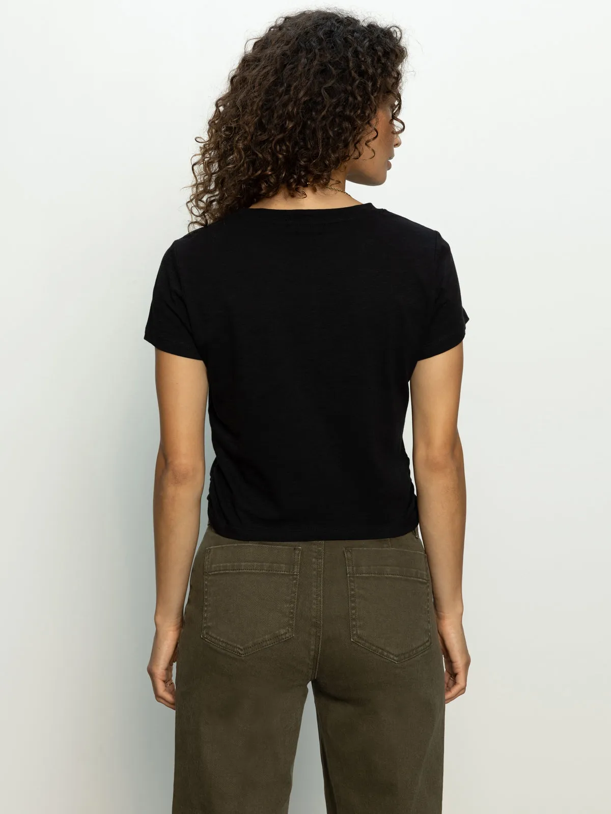 Breathable Cotton Fabric Double Stitched Seams Highstreet Tee Black