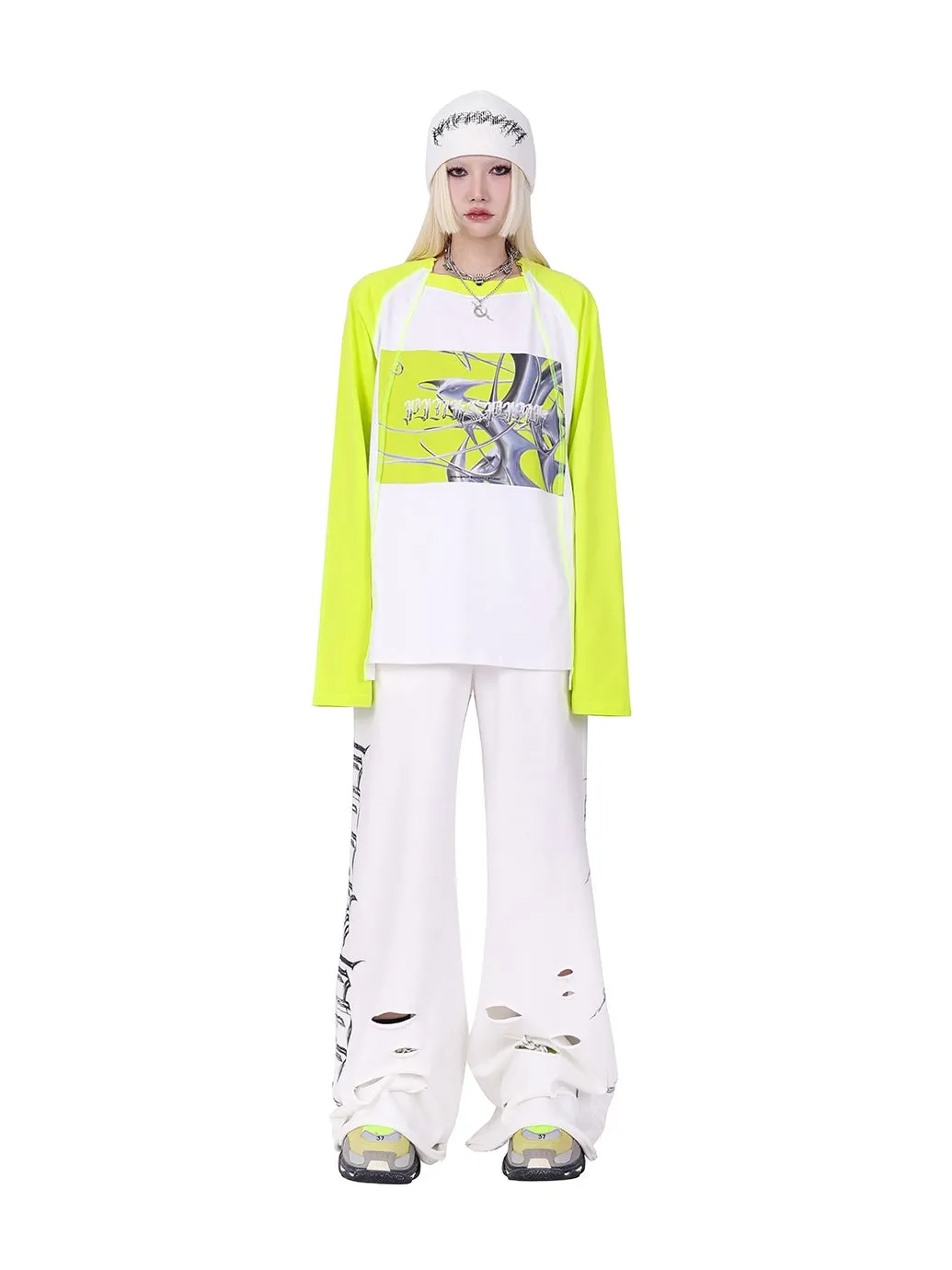 Hole Flared Pants