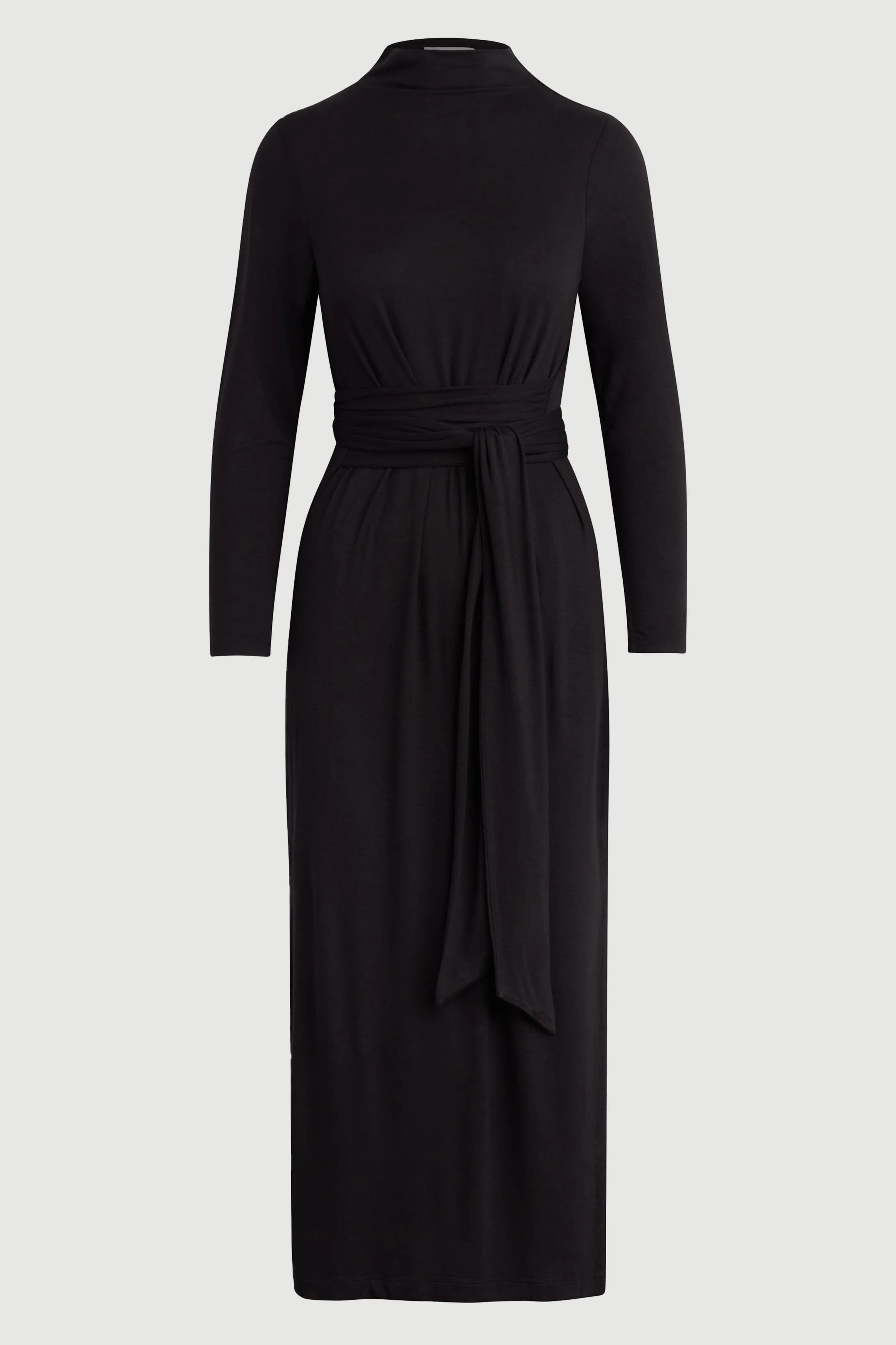 Chic Direction knee-length Vero Tie-Front Long-Sleeve Dress (Petite)