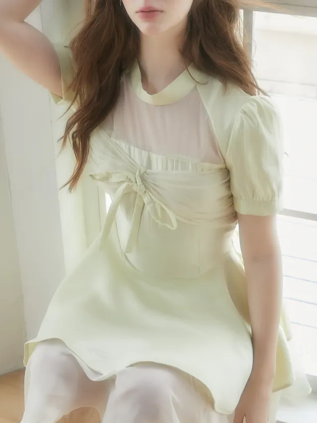 Hollow Sheer Design Layered Dress