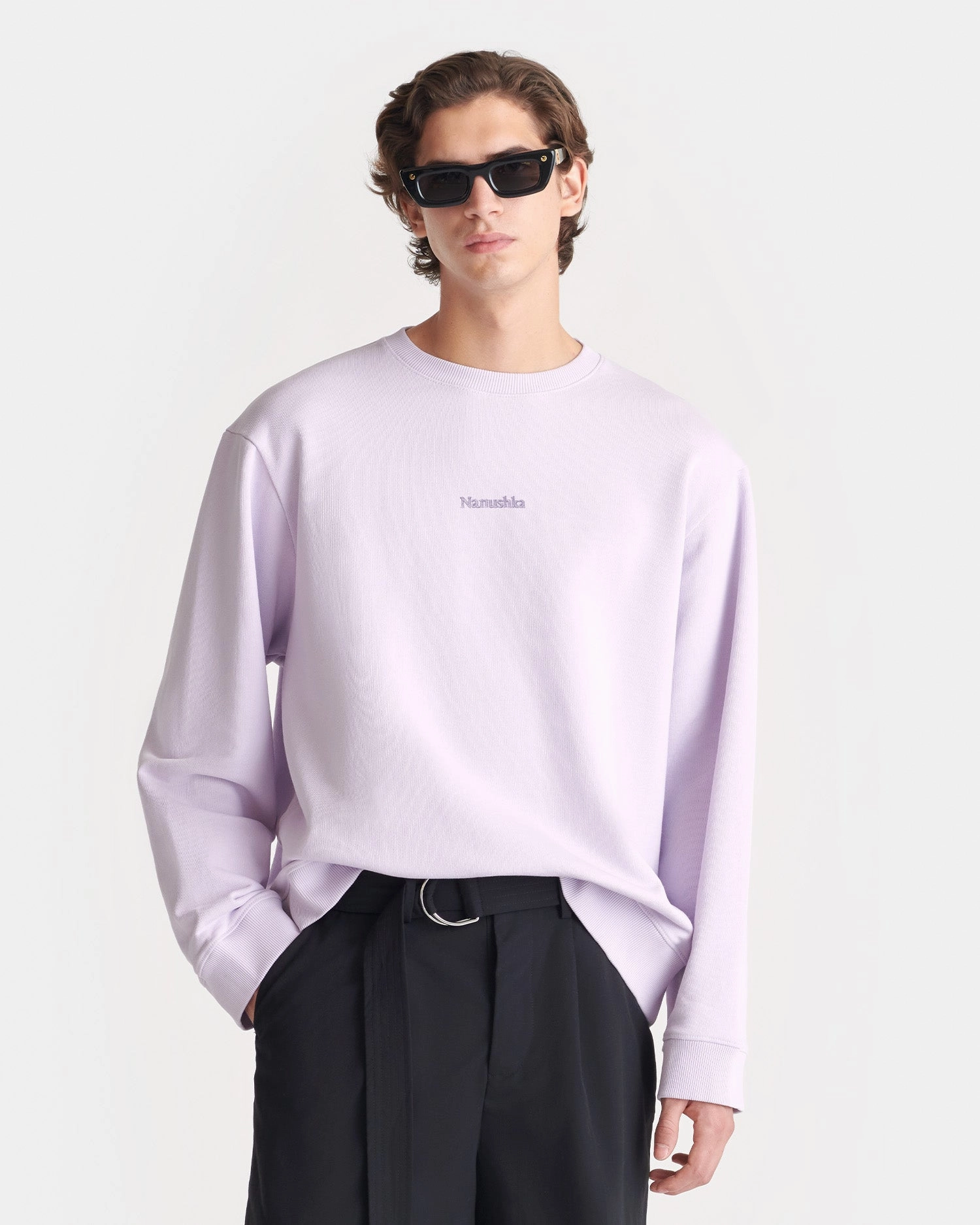 Remy - Printed Cotton-Fleece Sweatshirt - Lilac/Black/Books Office Wear