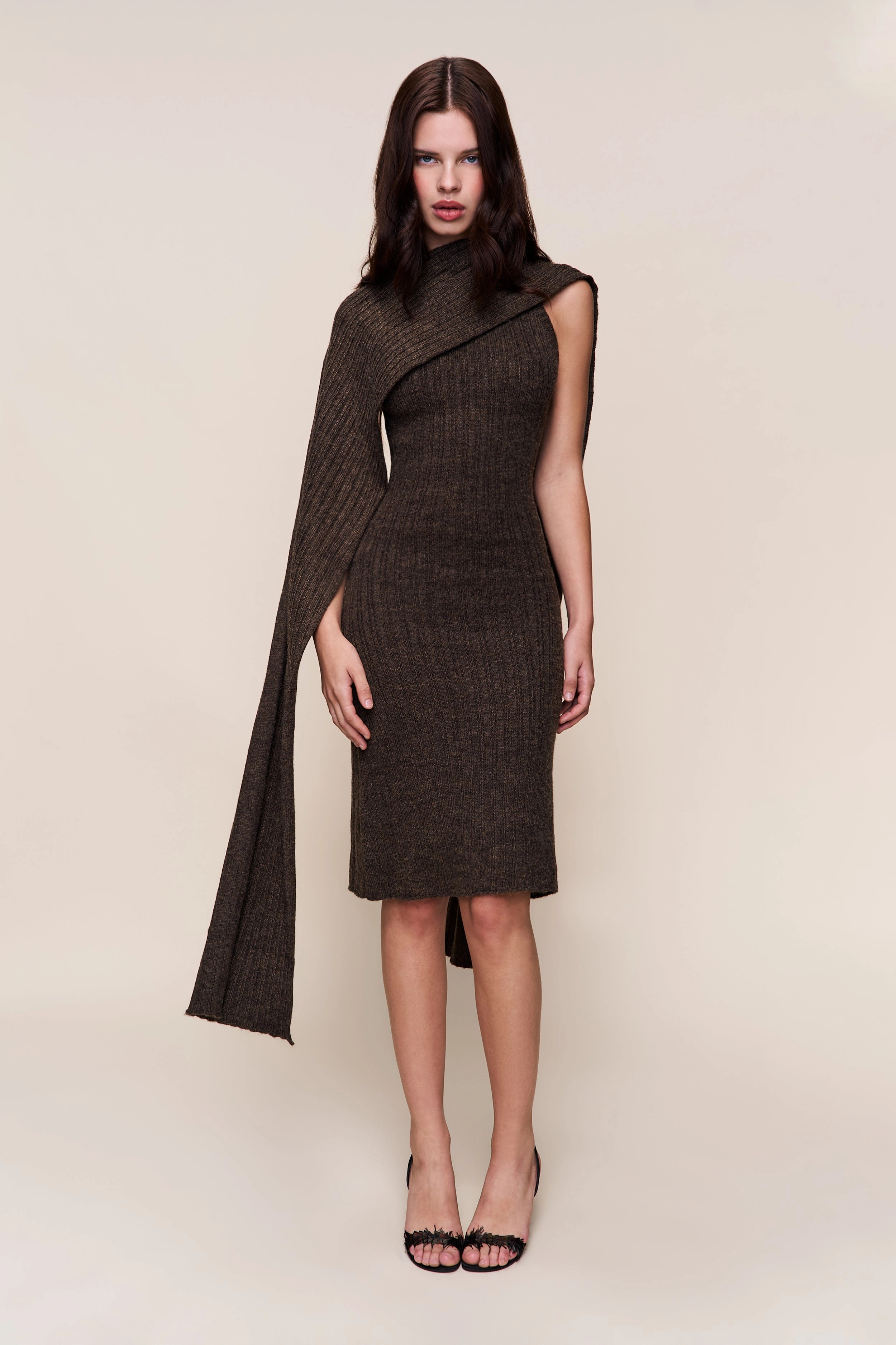 Hooded Knit Dress DenseKnit Fabric Loop Back Finish