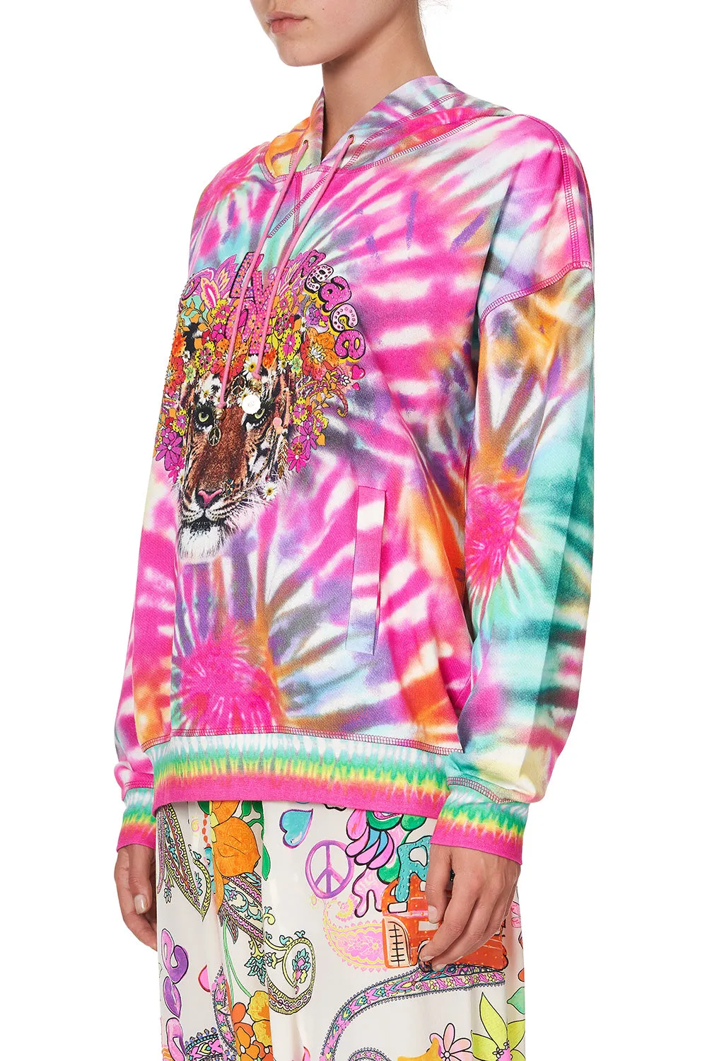 HOODIE WITH SIDE POCKETS LET THE SUN SHINE