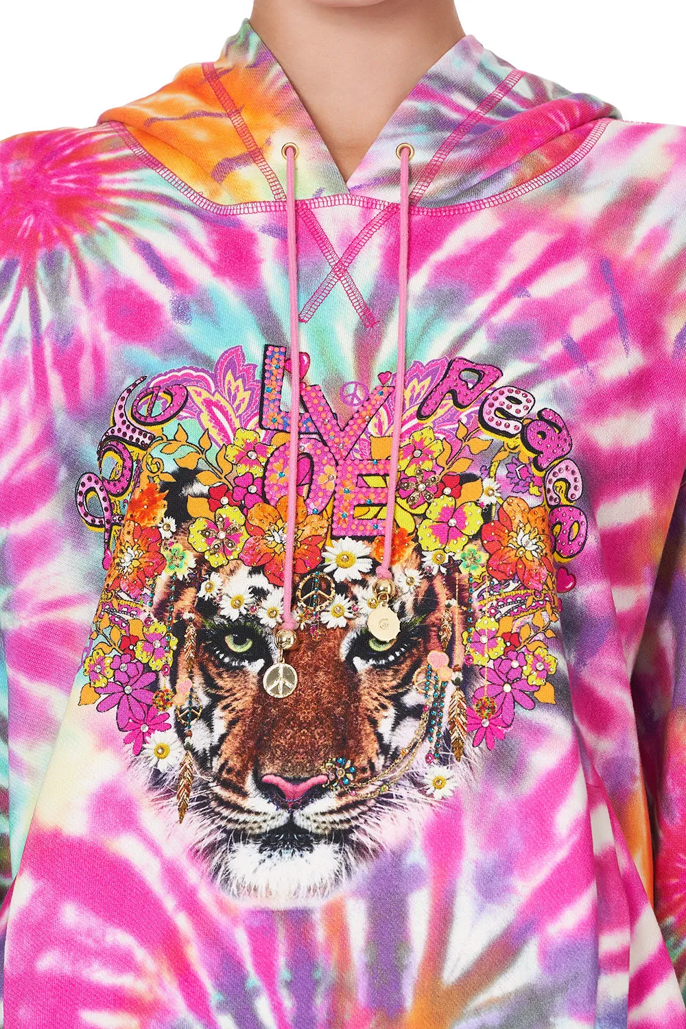 HOODIE WITH SIDE POCKETS LET THE SUN SHINE