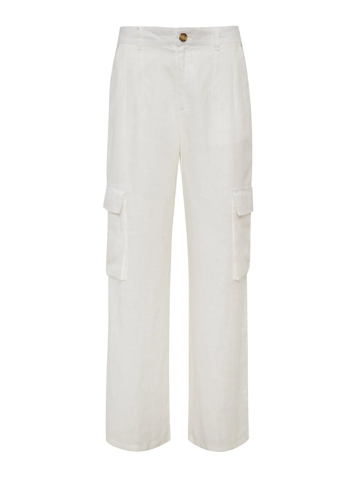 Sweat Wicking Lining Hopper Semi High Rise Cargo Pant Bleached White