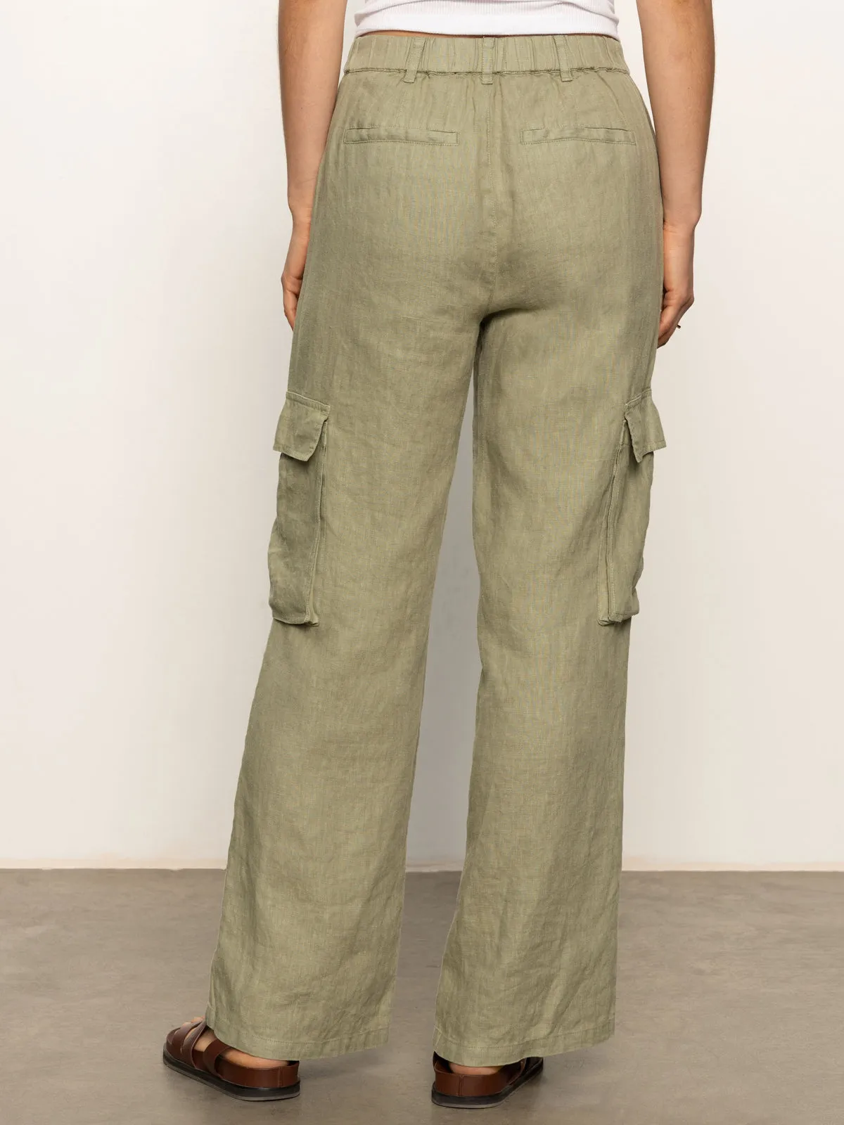 Stretch Support Day Wear Hopper Semi High Rise Cargo Pant Sage