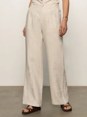 Hopper Semi High Rise Pant Flax Neutral Fit Layered Panel Design