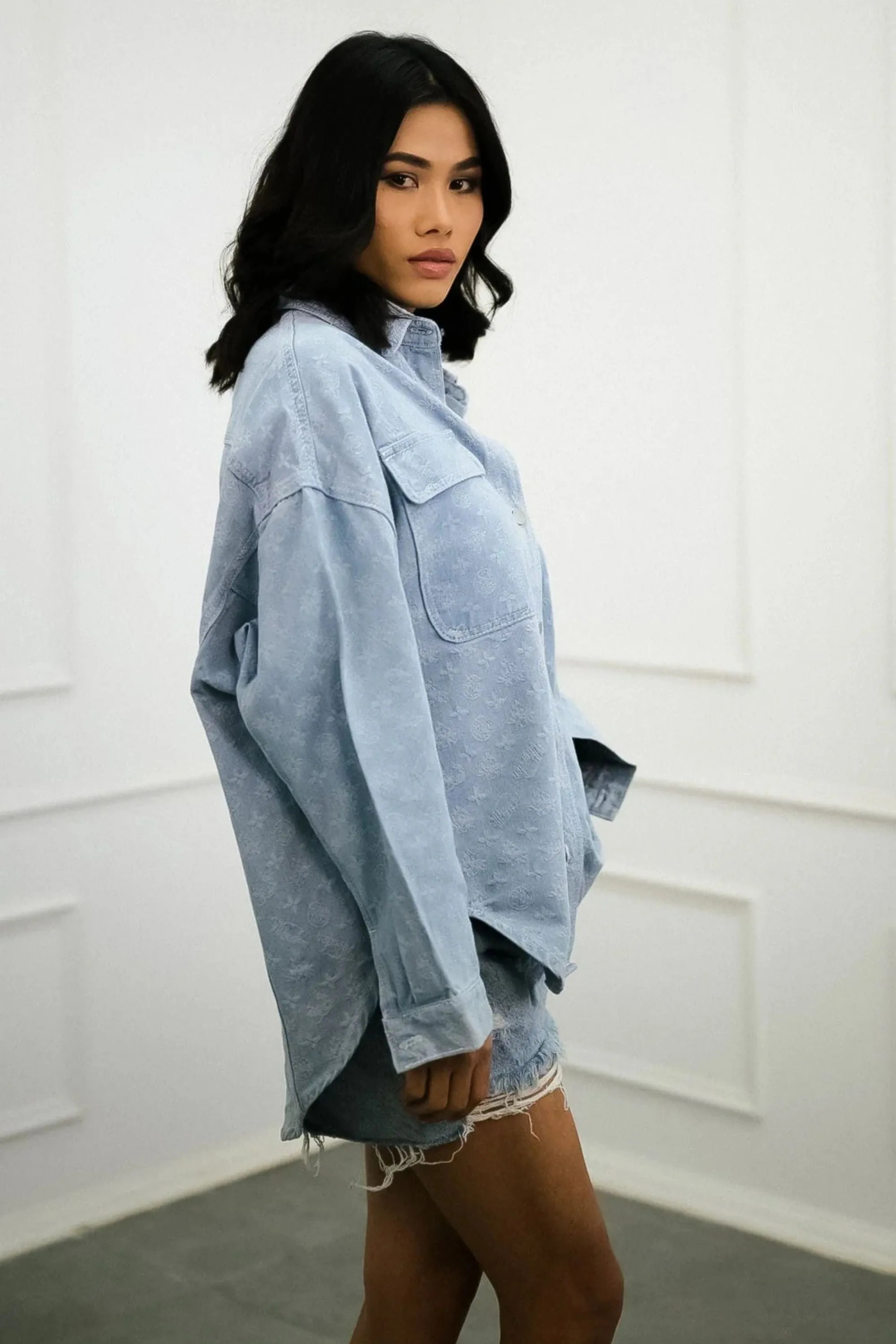 Horizon High-low Denim Shirt