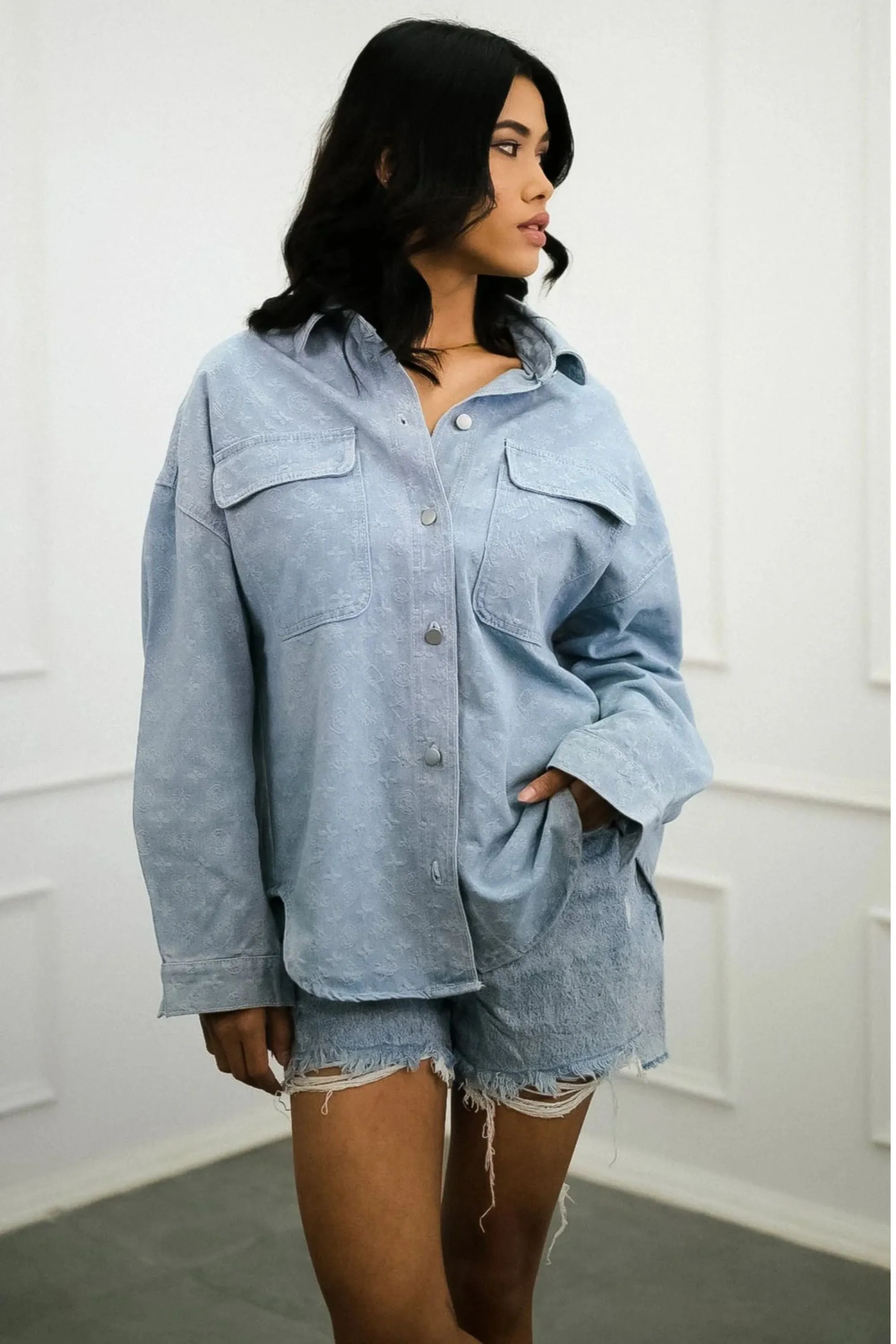 Horizon High-low Denim Shirt