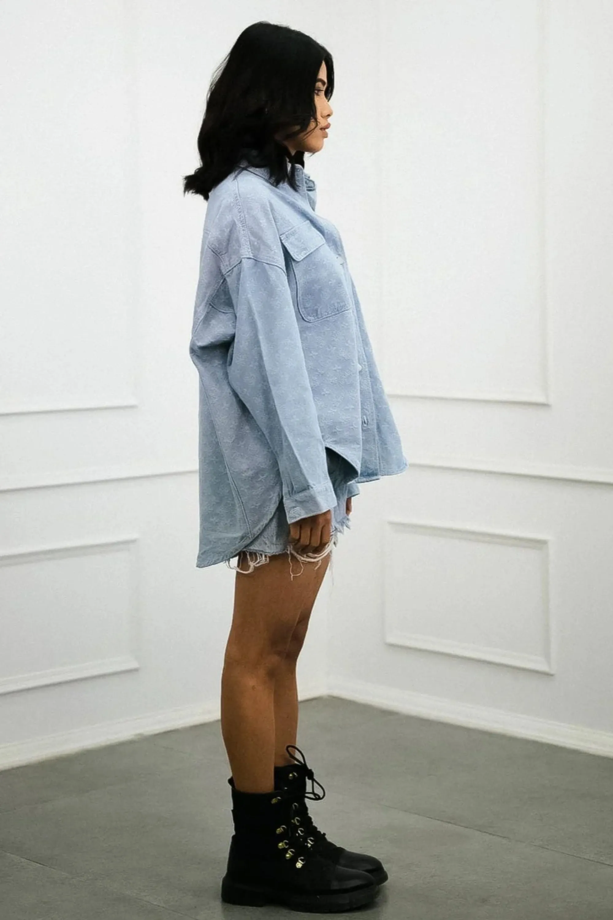 Horizon High-low Denim Shirt
